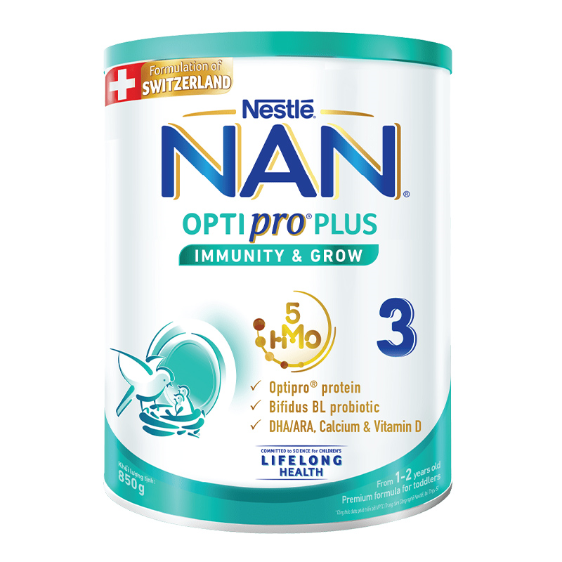 Sữa bột NAN Optipro Plus số 3 850g (1-2 tuổi)