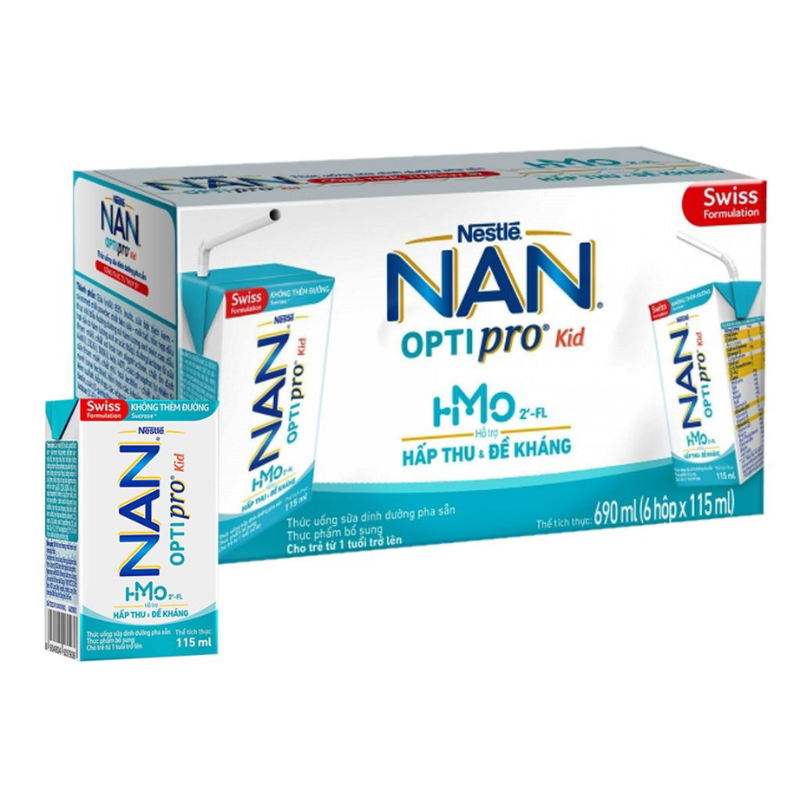 Sữa nước Nestlé NAN Optipro Kid 115ml (lốc 6 hộp)