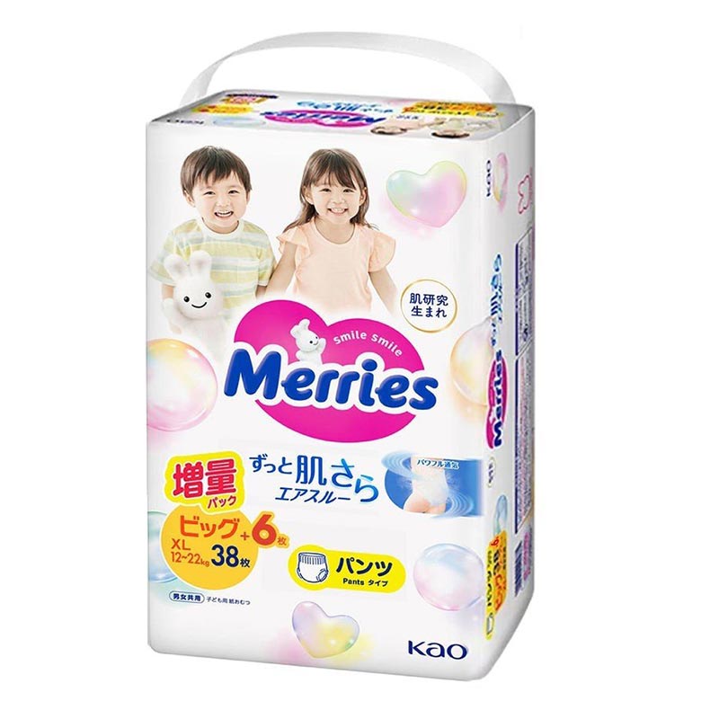 Tã - Bỉm quần Merries XL38 + 6 miếng (12-22kg)