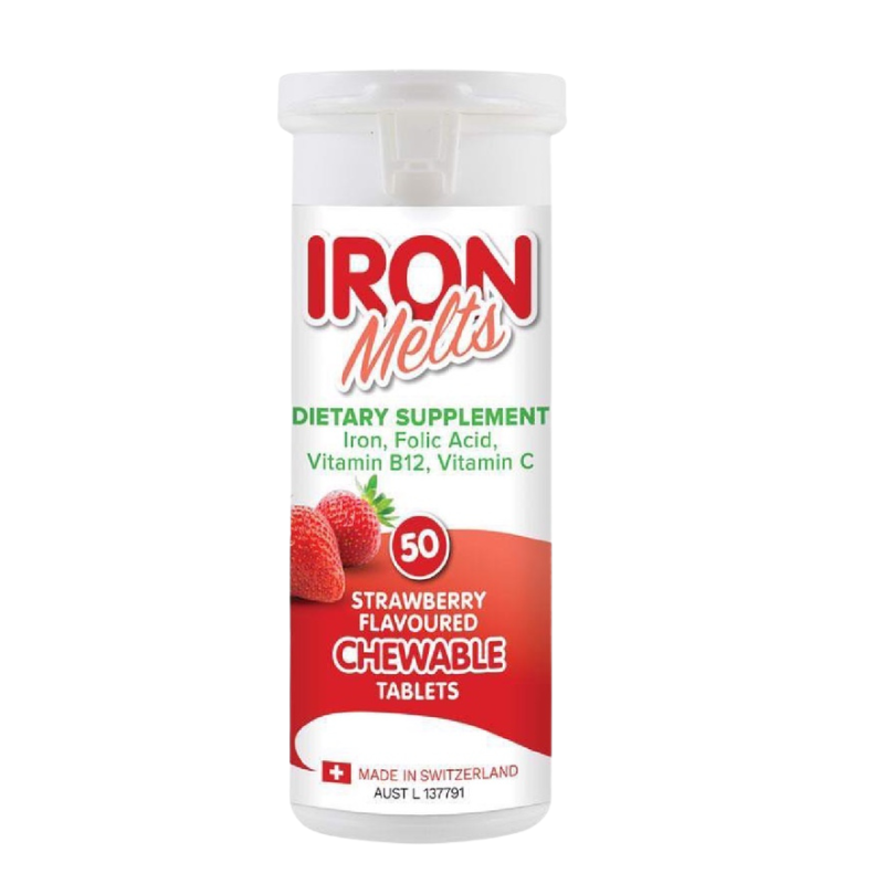 Viên ngậm bổ sung sắt Iron Melts Chewable vị dâu 50 viên