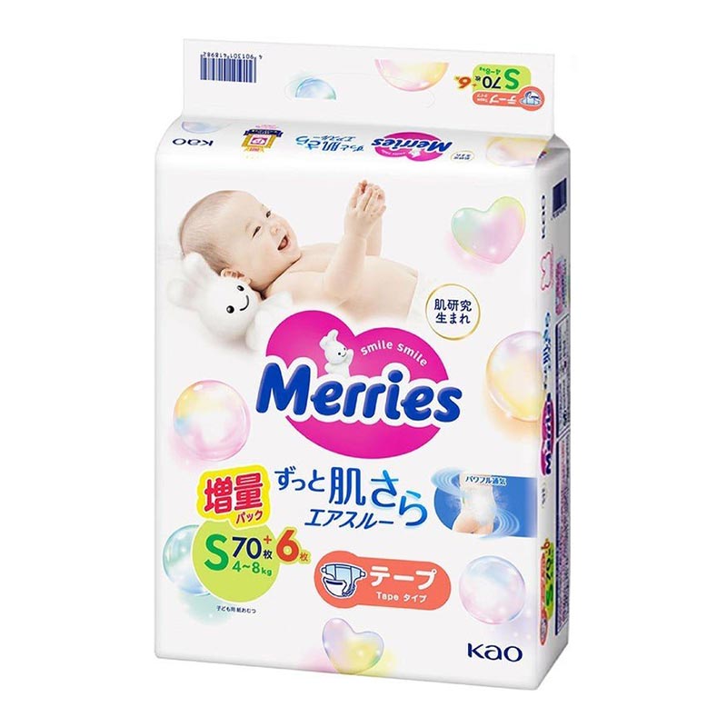 Tã - Bỉm dán Merries S82 + 6 miếng (4-8kg)