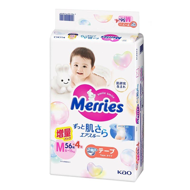 Tã - Bỉm dán Merries M64 + 4 miếng (6-11kg)