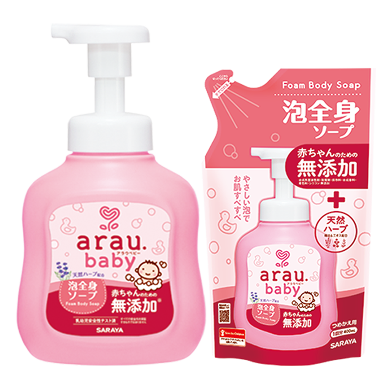 Combo sữa tắm gội toàn thân Arau Baby 450ml (01 chai + 01 túi)