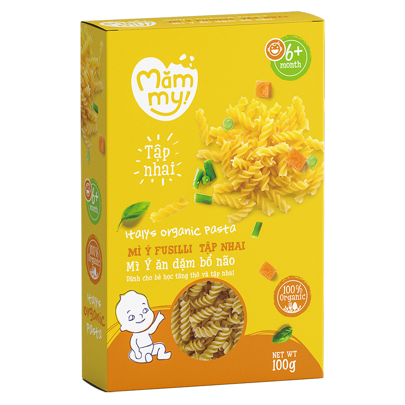 Mì ý tập nhai Mămmy hình xoắn fusilli (100g)