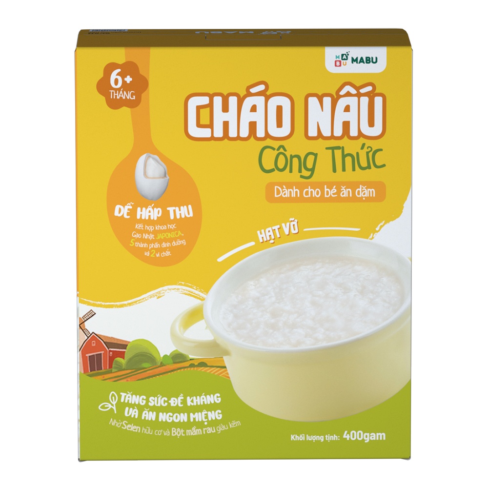 Cháo hạt vỡ ăn dặm Mabu 400g