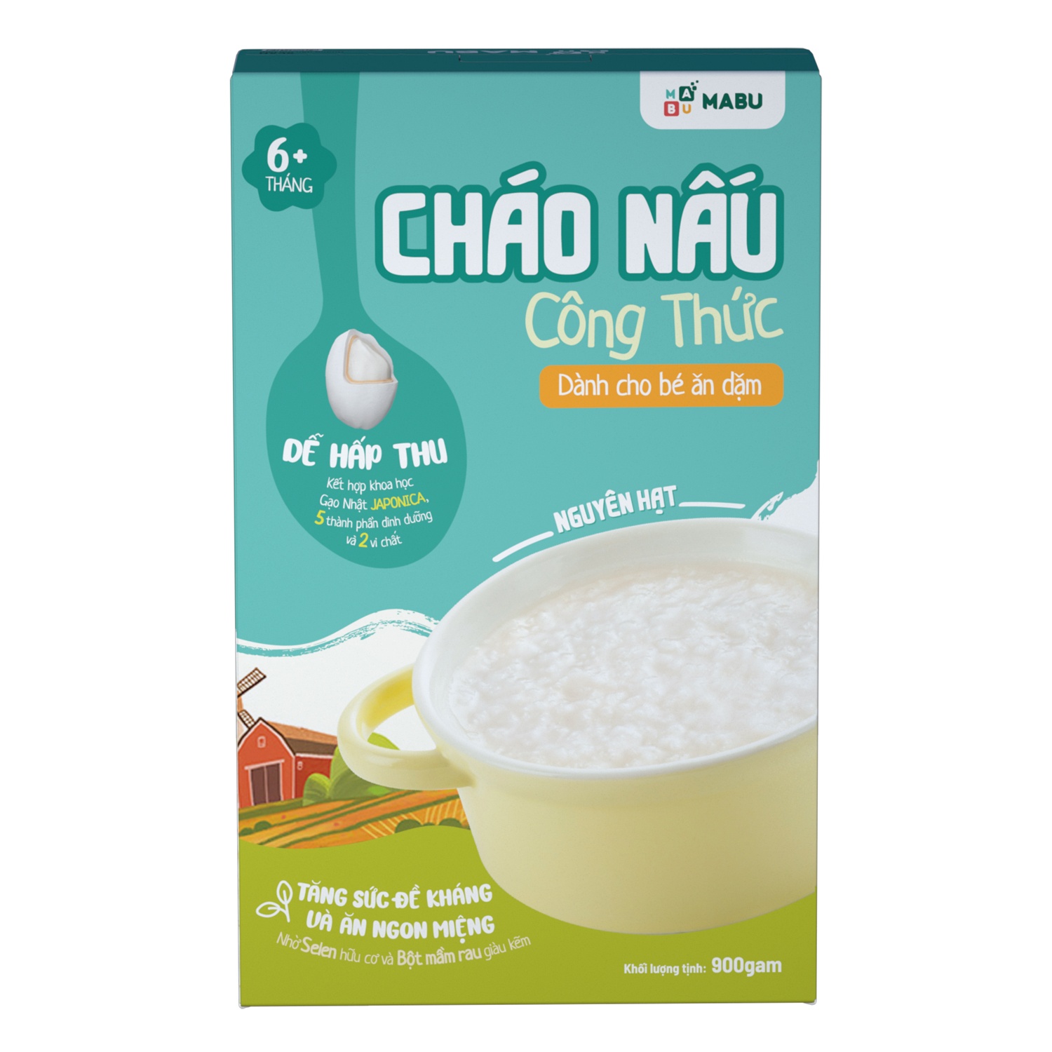 Cháo ăn dặm nguyên hạt Mabu 900g