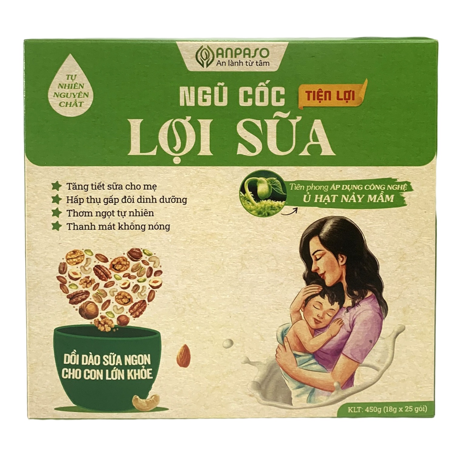 Ngũ cốc lợi sữa Anpaso hộp 450g