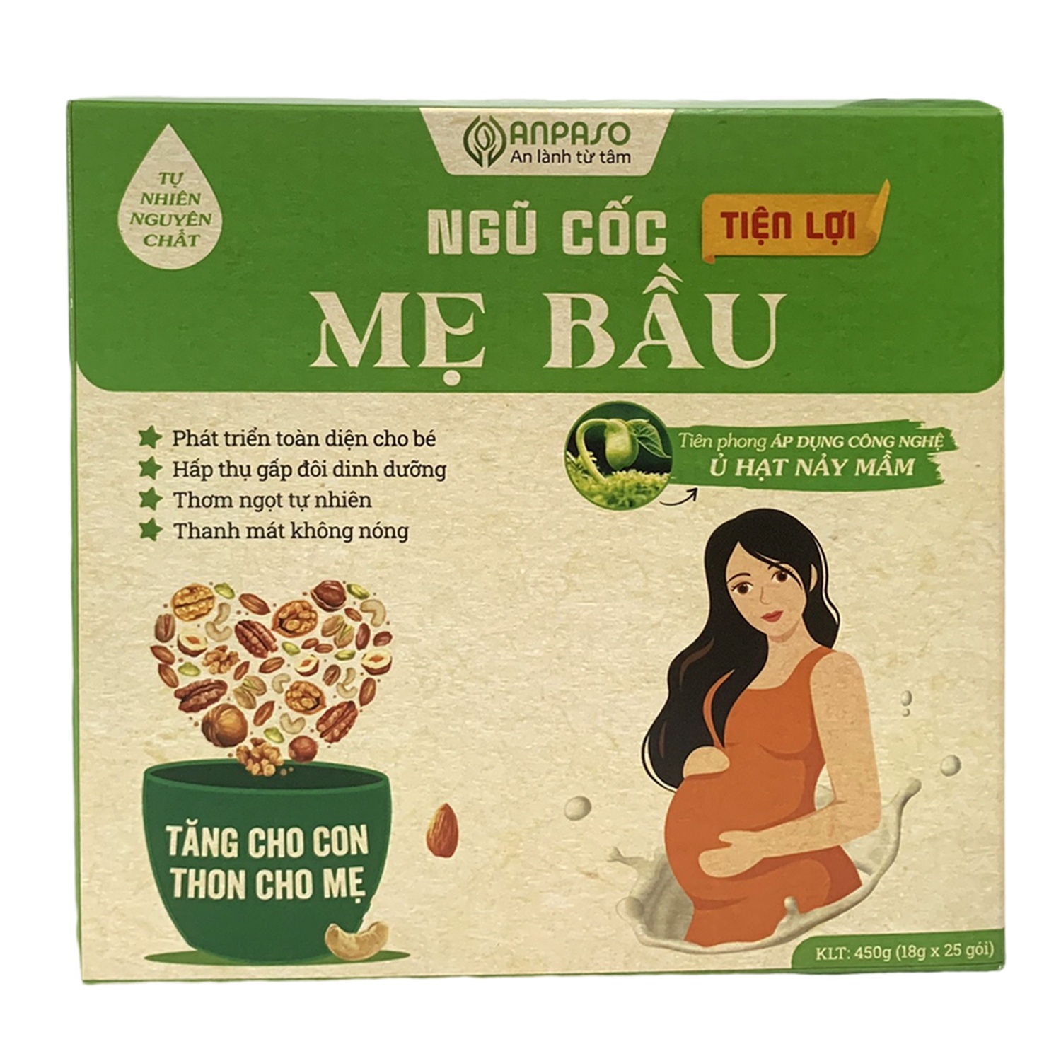 Ngũ cốc mẹ bầu Anpaso hộp 450g