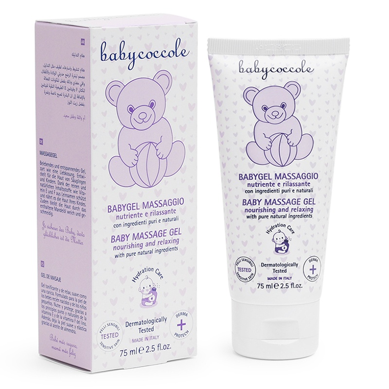 Gel massage cho bé Babycoccole hạnh nhân 75ml 0M+