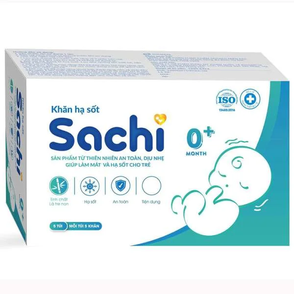 Khăn hạ sốt thảo dược Sachi 0M+