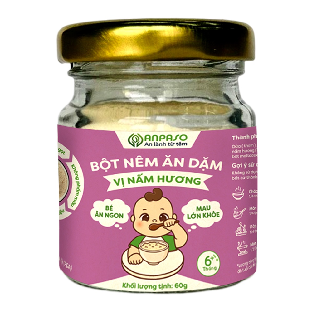 Bột nêm ăn dặm Anpaso vị nấm hương 60g