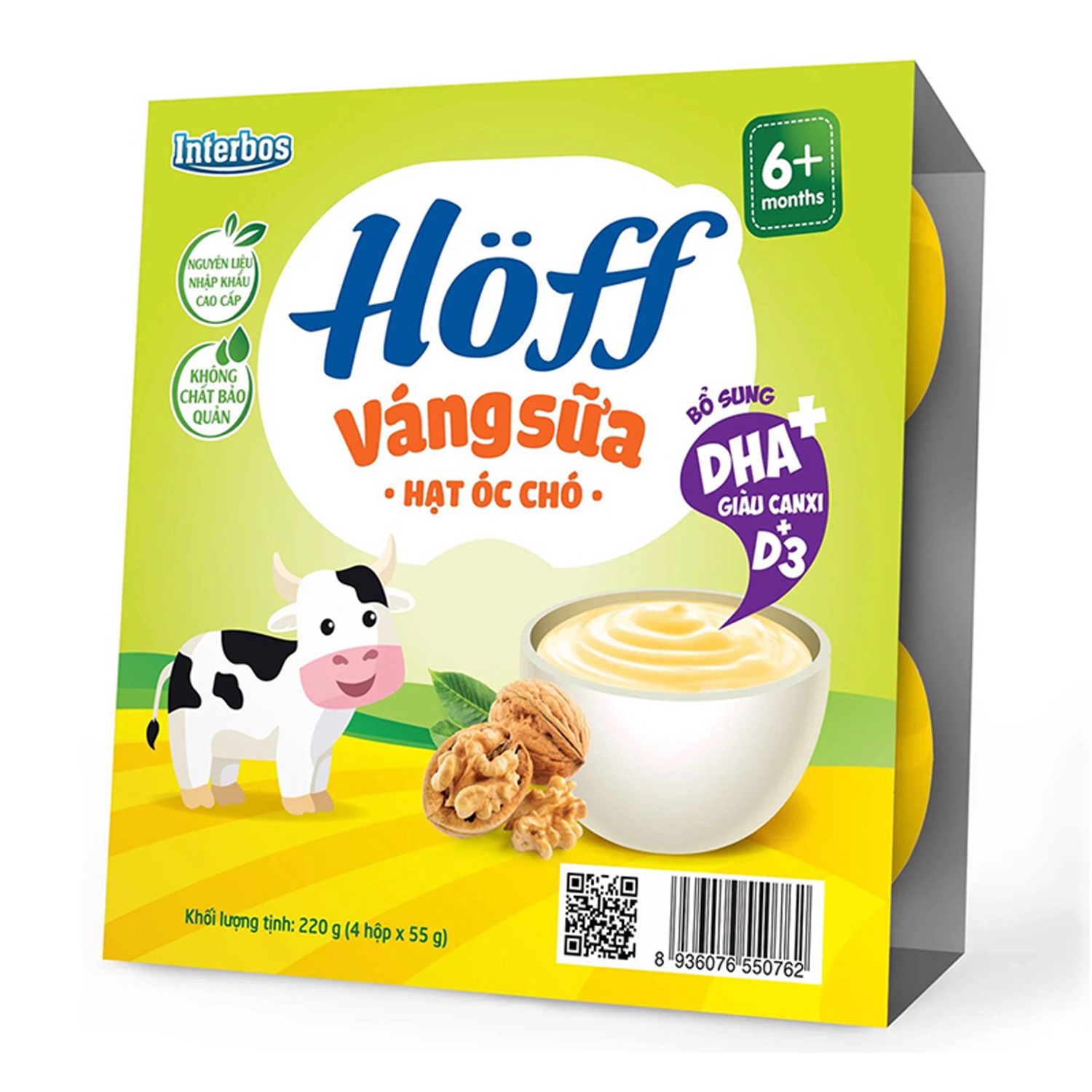 Váng sữa Hoff vị hạt óc chó 4x55g