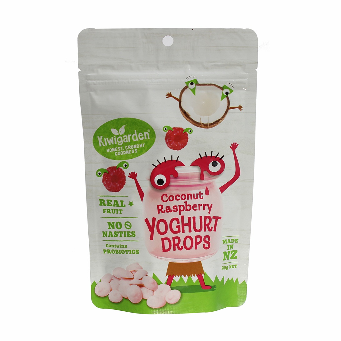 Sữa chua khô Kiwigarden - vị Dừa và quả Mâm xôi 20g cho bé