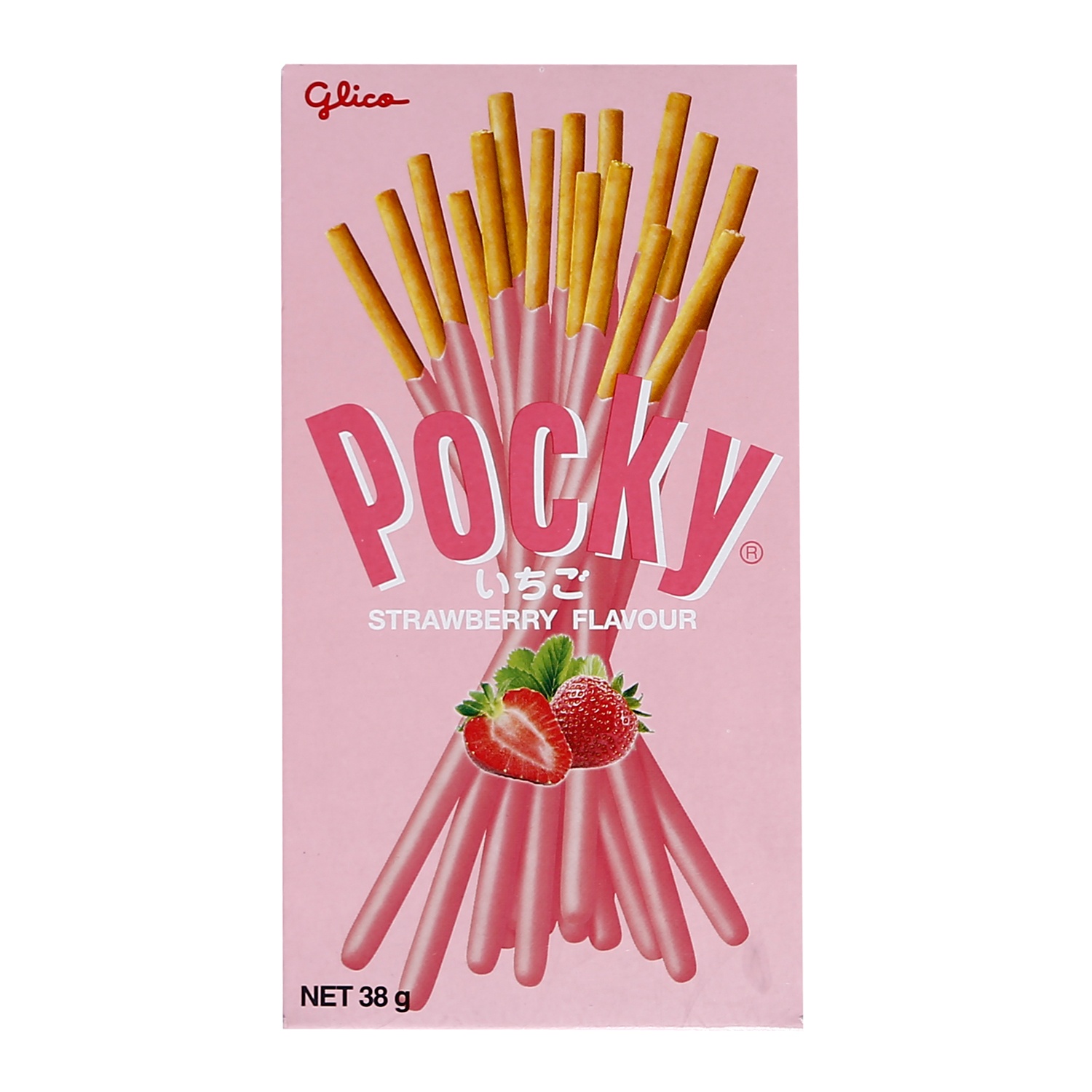 Bánh que Glico Pocky phủ kem hương Dâu hộp 38g