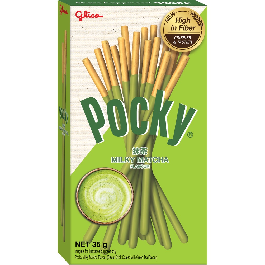 Bánh que Glico Pocky phủ kem vị Matcha trà xanh hộp 35g