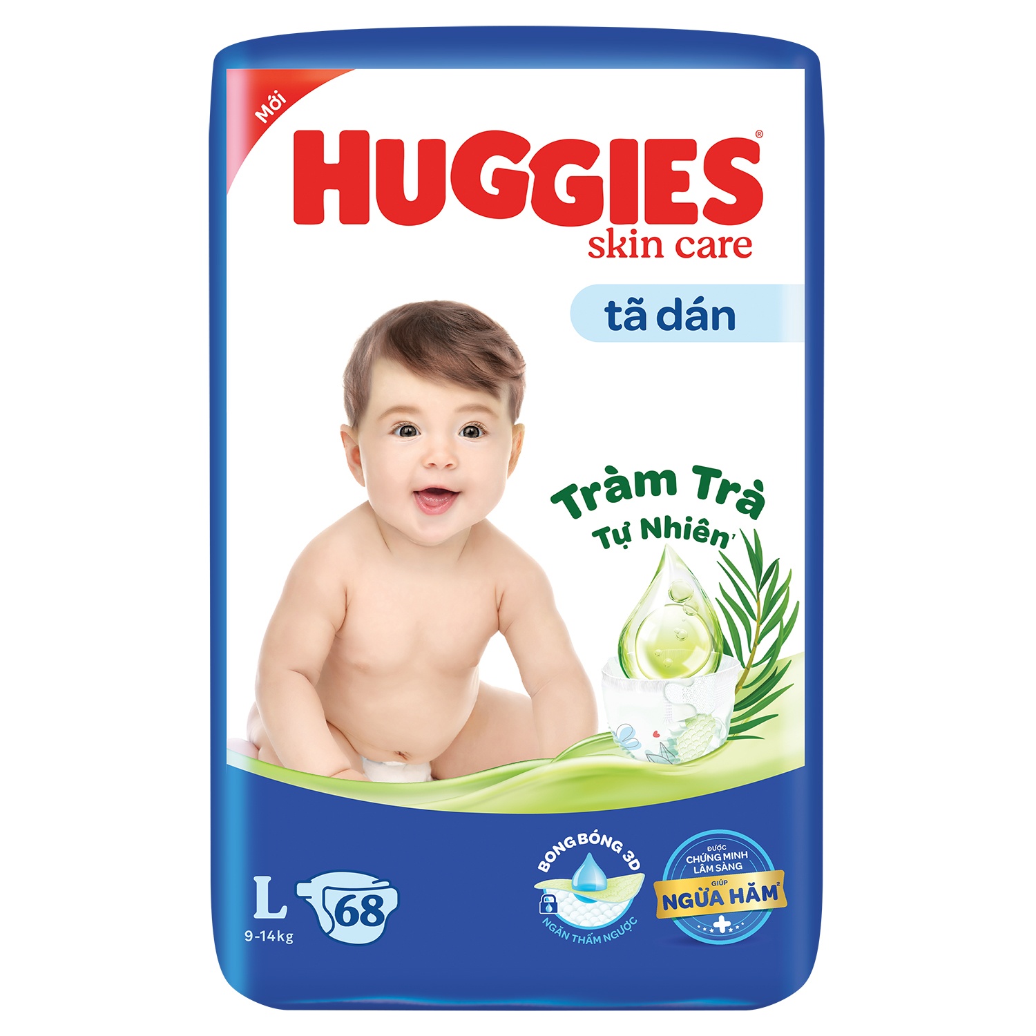 Bỉm - Tã dán Huggies size L 68 miếng (cho bé 9 - 14kg)