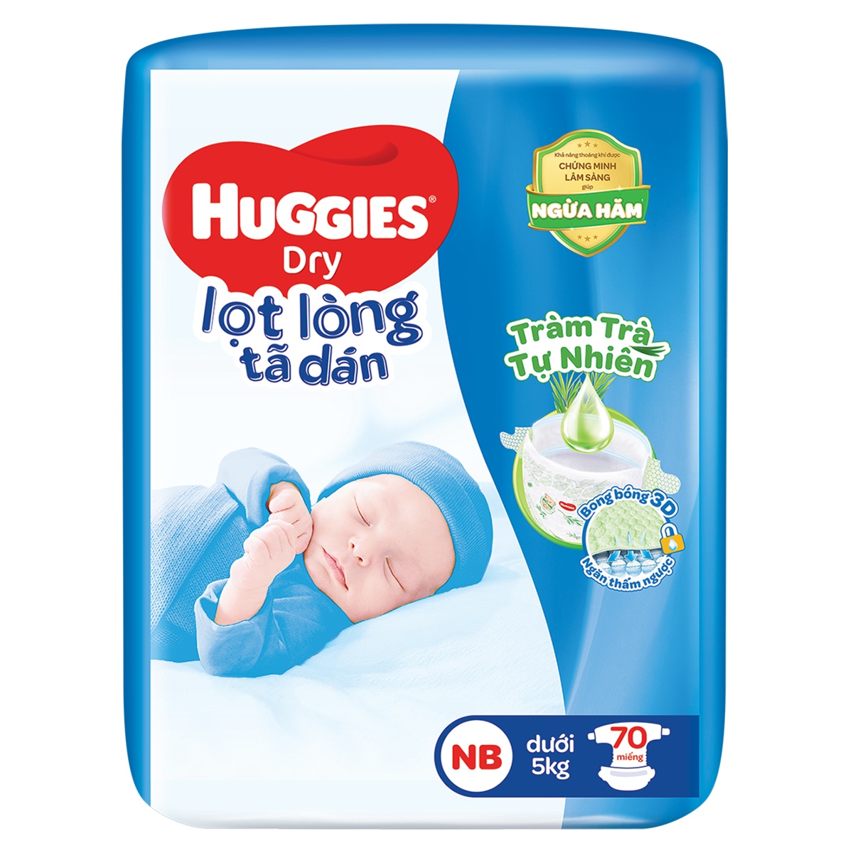 Bỉm - Tã dán Huggies size NewBorn 70 miếng (dưới 5kg)