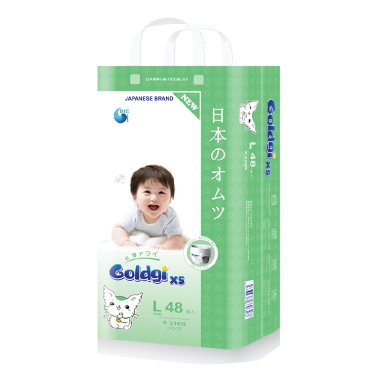 Bỉm - Tã quần Goldgi+ X5 size L 48 miếng (cho bé 9 - 14kg)