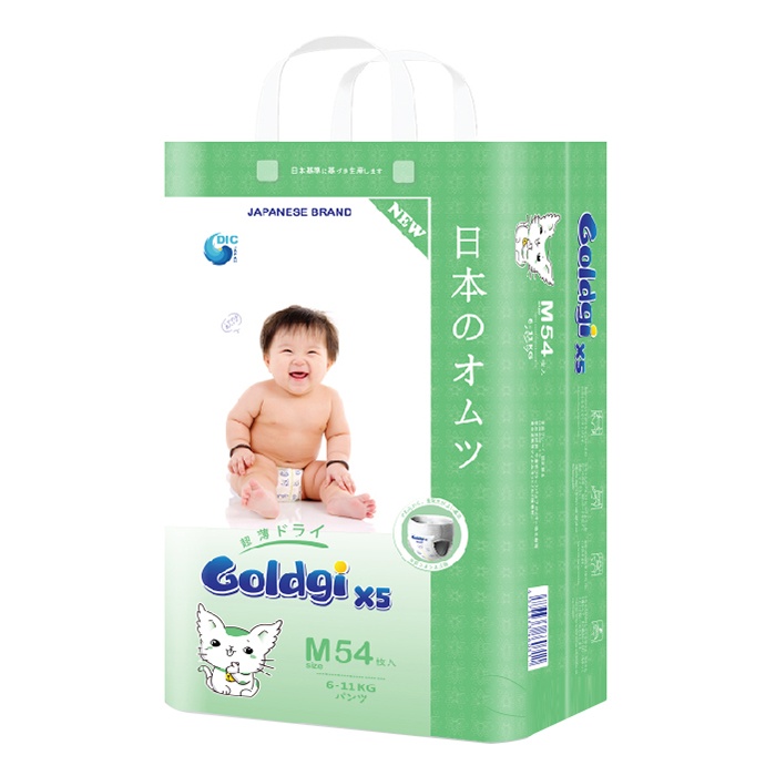 Bỉm - Tã quần Goldgi+ X5 size M 54 miếng (cho bé 6 - 11kg)