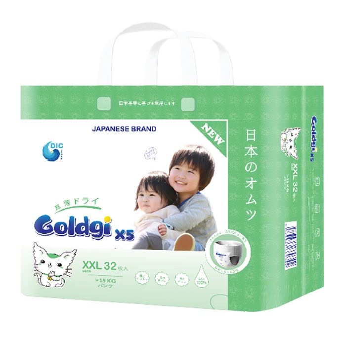 Bỉm - Tã quần Goldgi+ X5 size XXL 32 miếng (cho bé > 15kg)