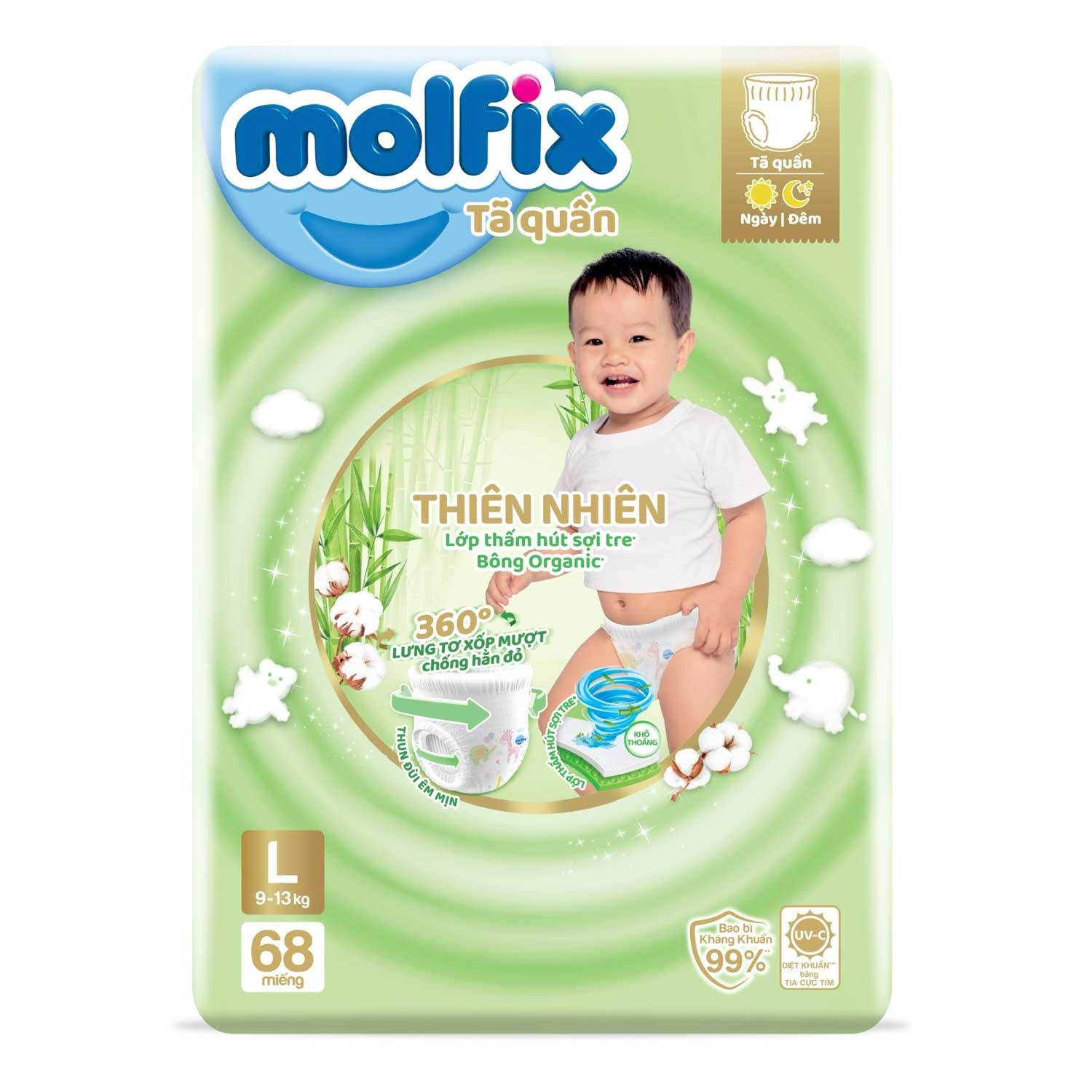 Bỉm - Tã quần Molfix Ultra Jumbo size L 68 (cho bé từ 9 - 14kg)