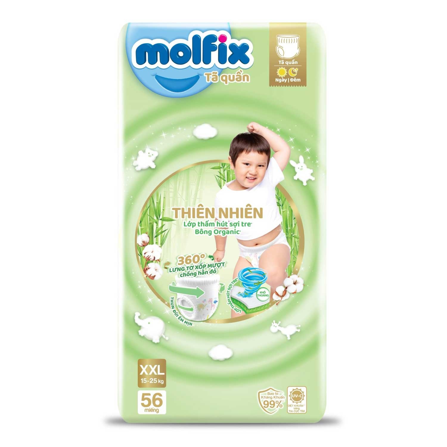 Bỉm - Tã quần Molfix Ultra Jumbo size XXL 56 (cho bé từ 15 - 25kg)