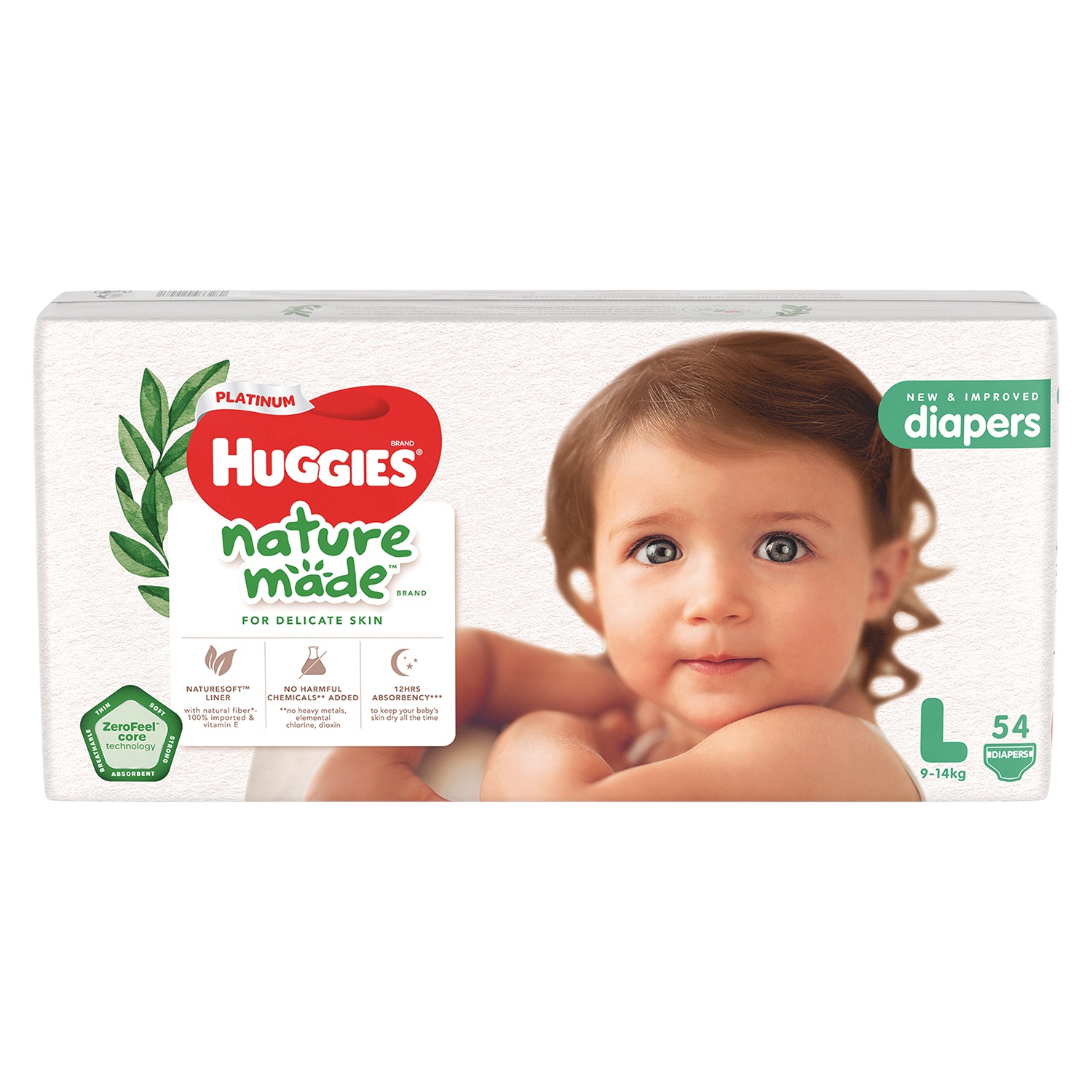 Bỉm - Tã dán Huggies Platinum siêu cao cấp L (54 miếng cho bé 9-14kg)