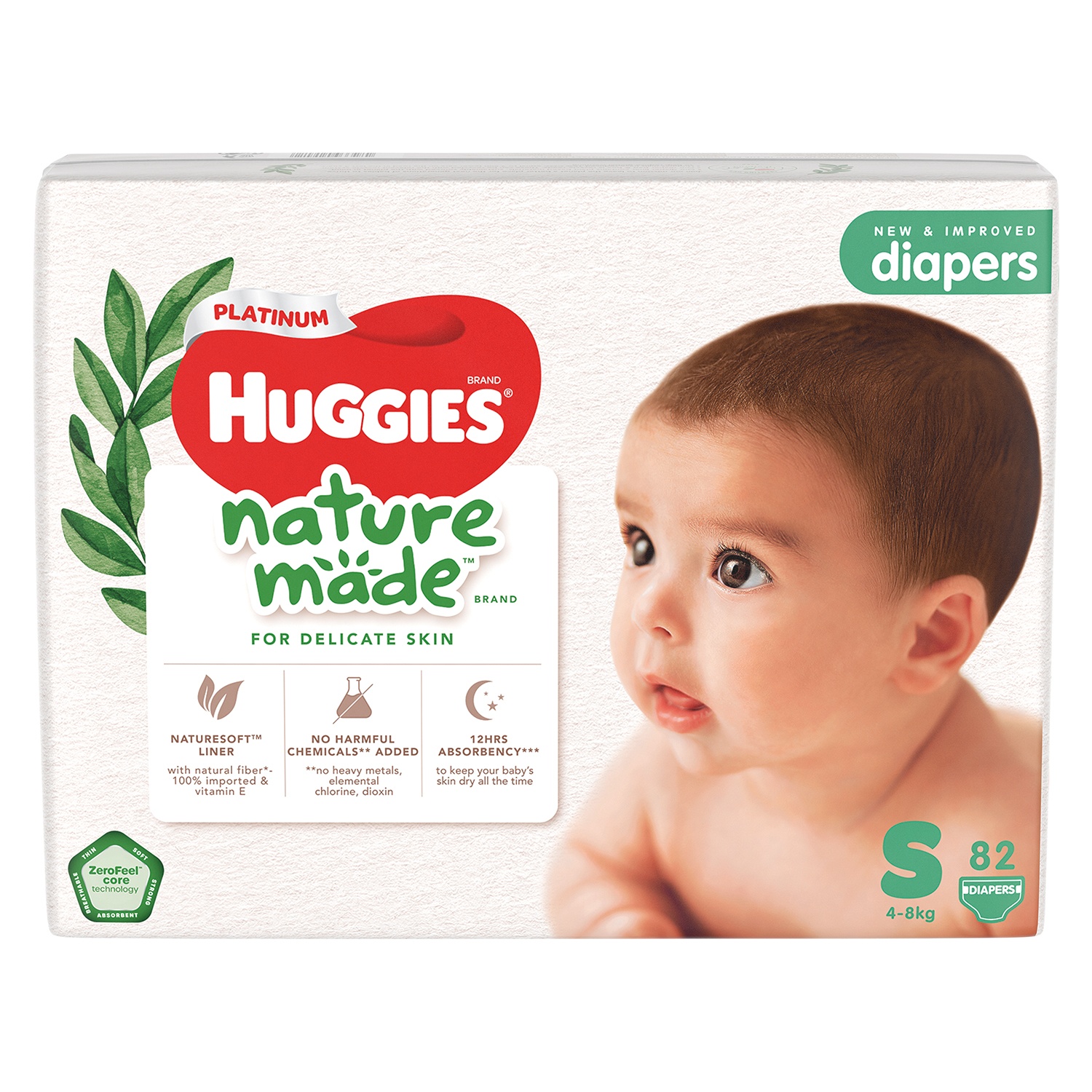 Tã dán Huggies Platinum siêu cao cấp S (82 miếng cho bé từ 4-8kg)