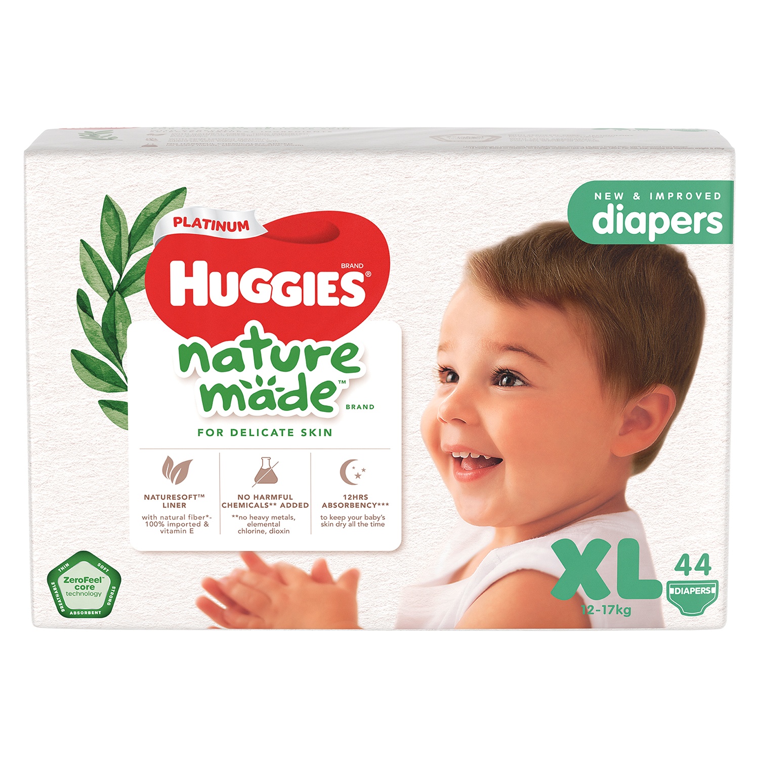 Tã dán Huggies Platinum siêu cao cấp XL (44 miếng - Cho bé 12-17kg)