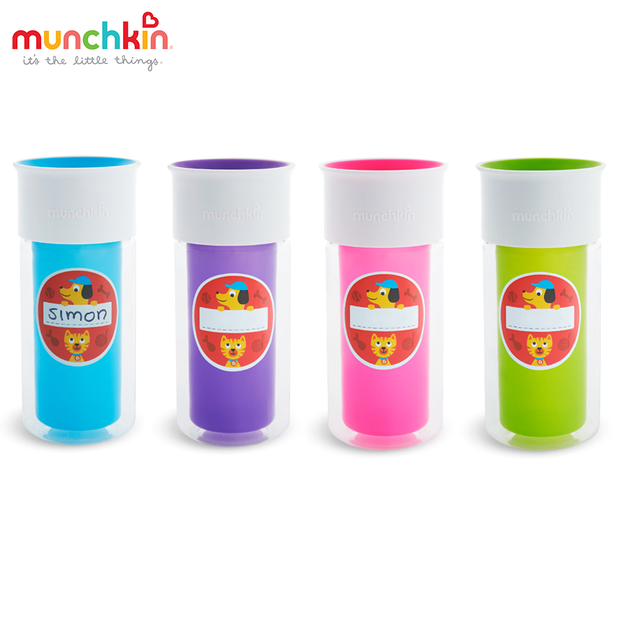 CỐC 360 ĐỘ CHỐNG ĐỔ GIỮ NHIỆT KÈM STICKER MUNCHKIN (266ML)