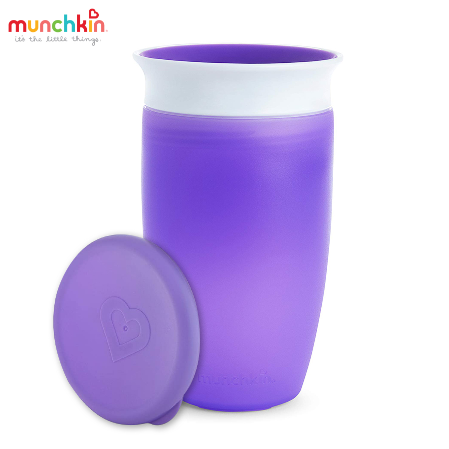 CỐC CHỐNG ĐỔ 360 ĐỘ MUNCHKIN CÓ NẮP (296ML-TÍM)