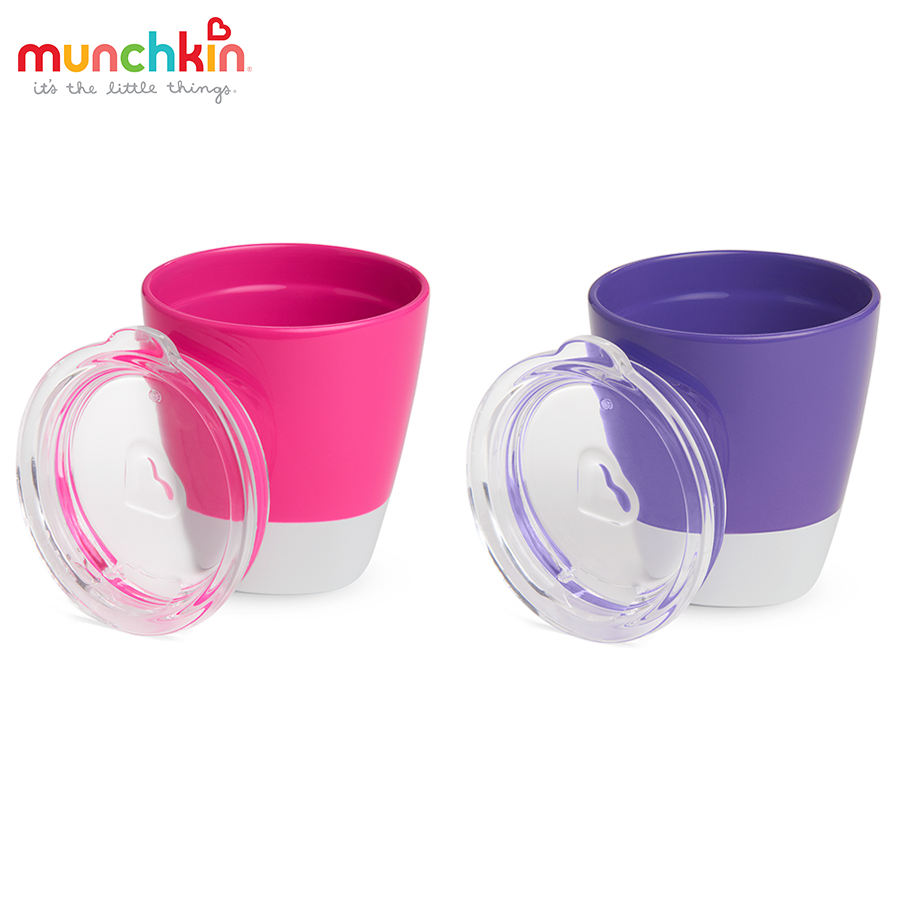 BỘ 2 CỐC CÓ NẮP MUNCHKIN (HỒNG-TÍM)