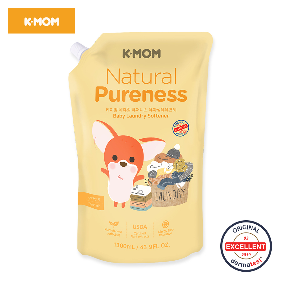 NƯỚC XẢ VẢI SƠ SINH HỮU CƠ K-MOM HÀN QUỐC (TÚI 1300ML)