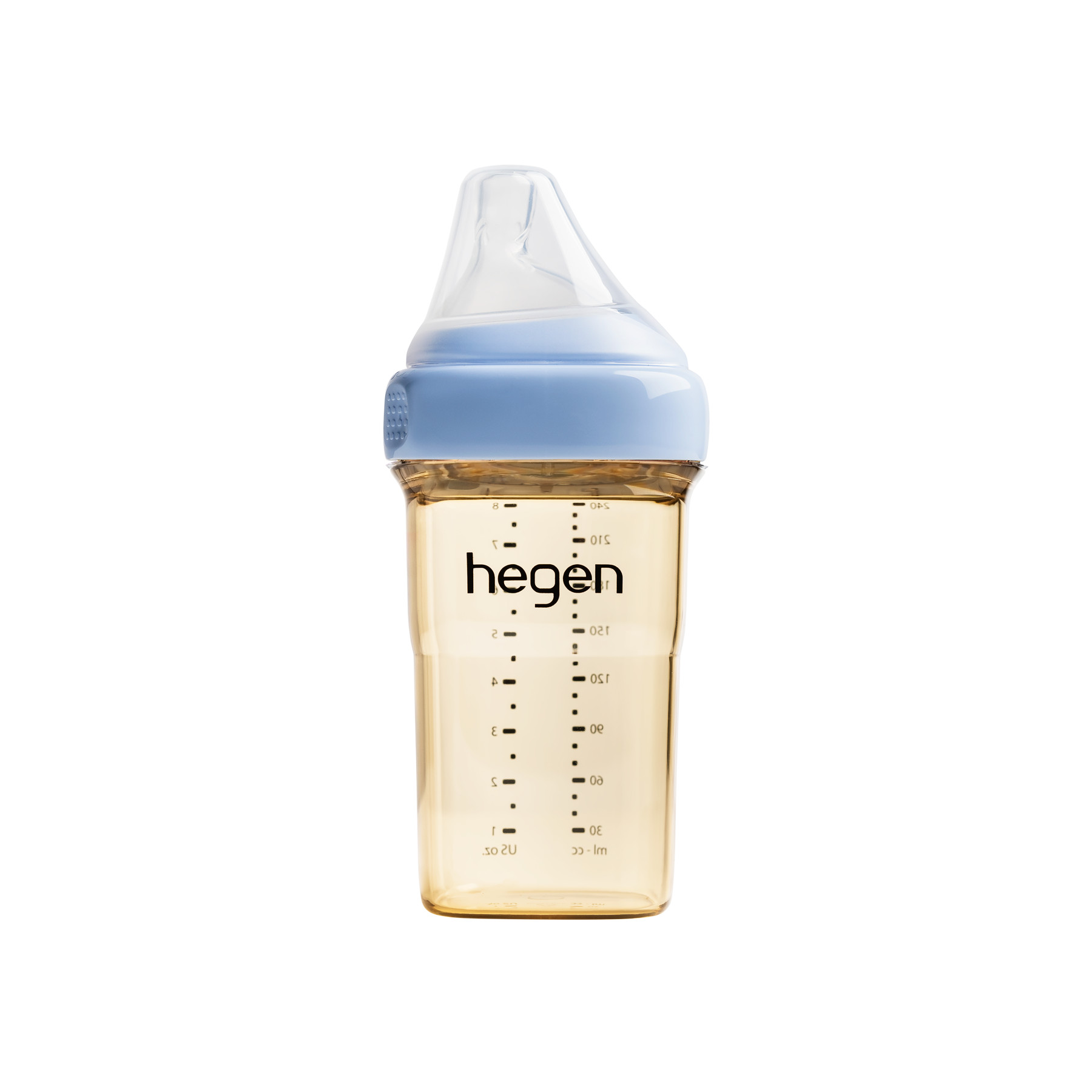 Bình sữa Hegen PPSU 240ml núm ti size M từ 3 – 6 tháng, Blue