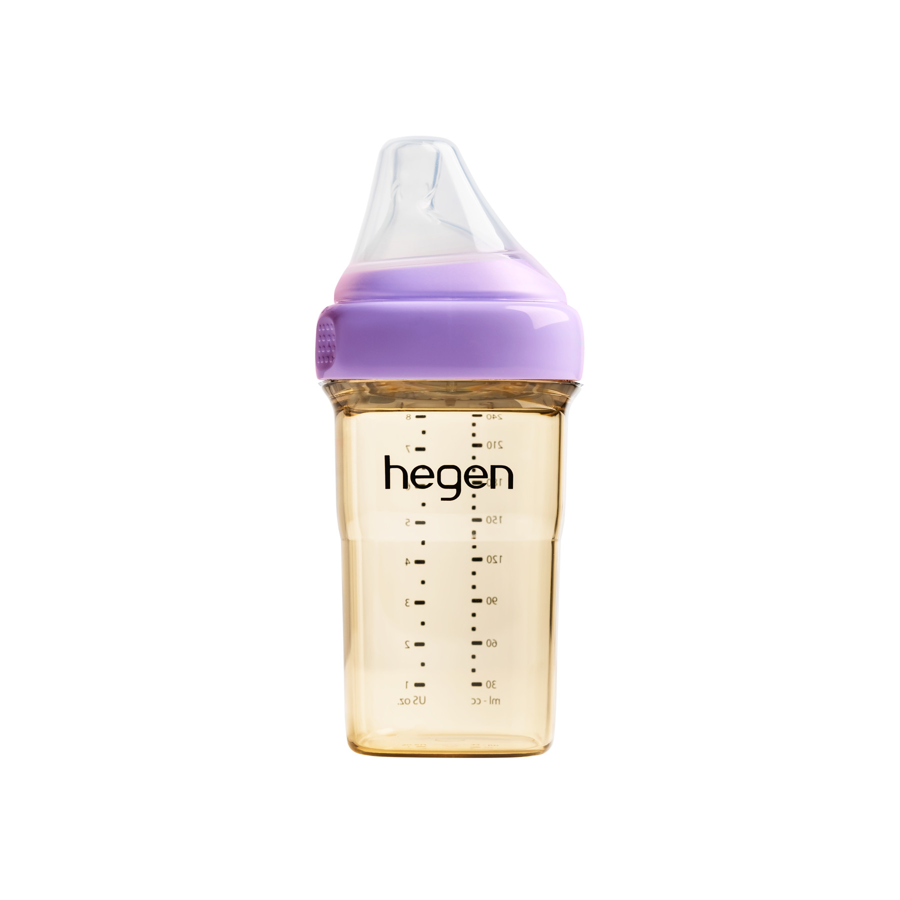 Bình sữa Hegen PPSU 240ml núm ti size M từ 3 – 6 tháng, Purple