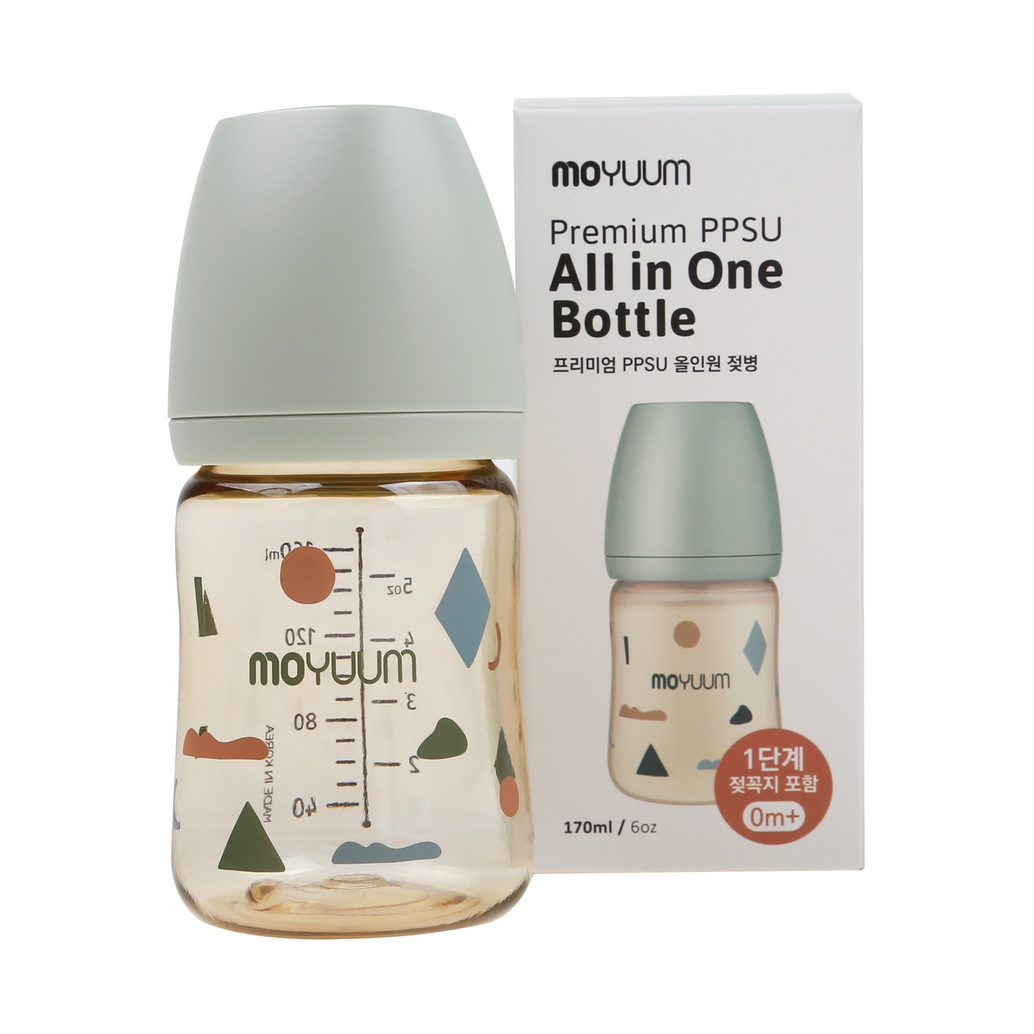 Bình sữa Moyuum 170ml in mây xanh cho bé