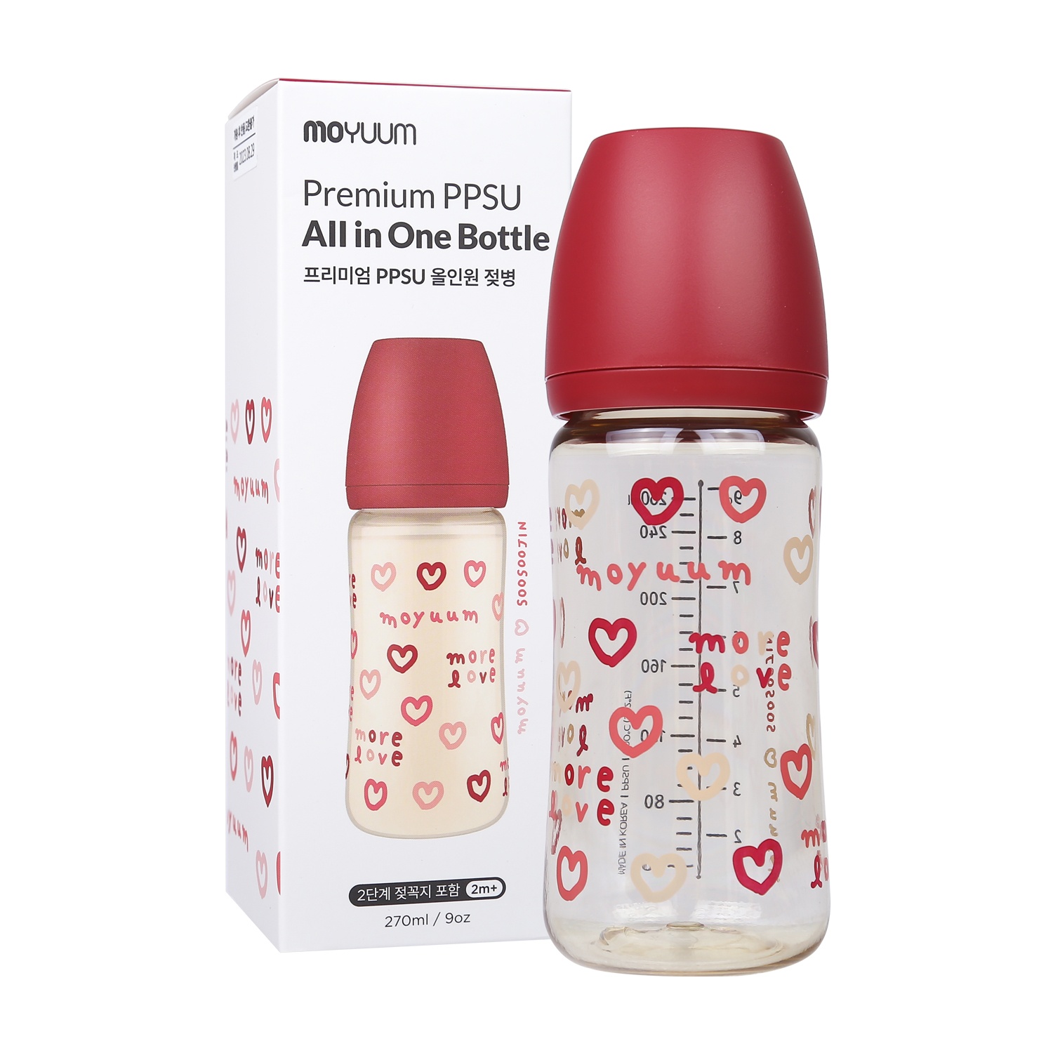 Bình sữa Moyuum PPSU Red Love 270ml