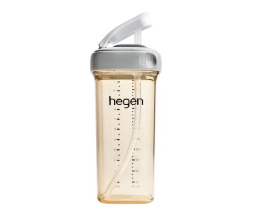 Bình tập uống Hegen Straw cup PPSU 330ml, Grey