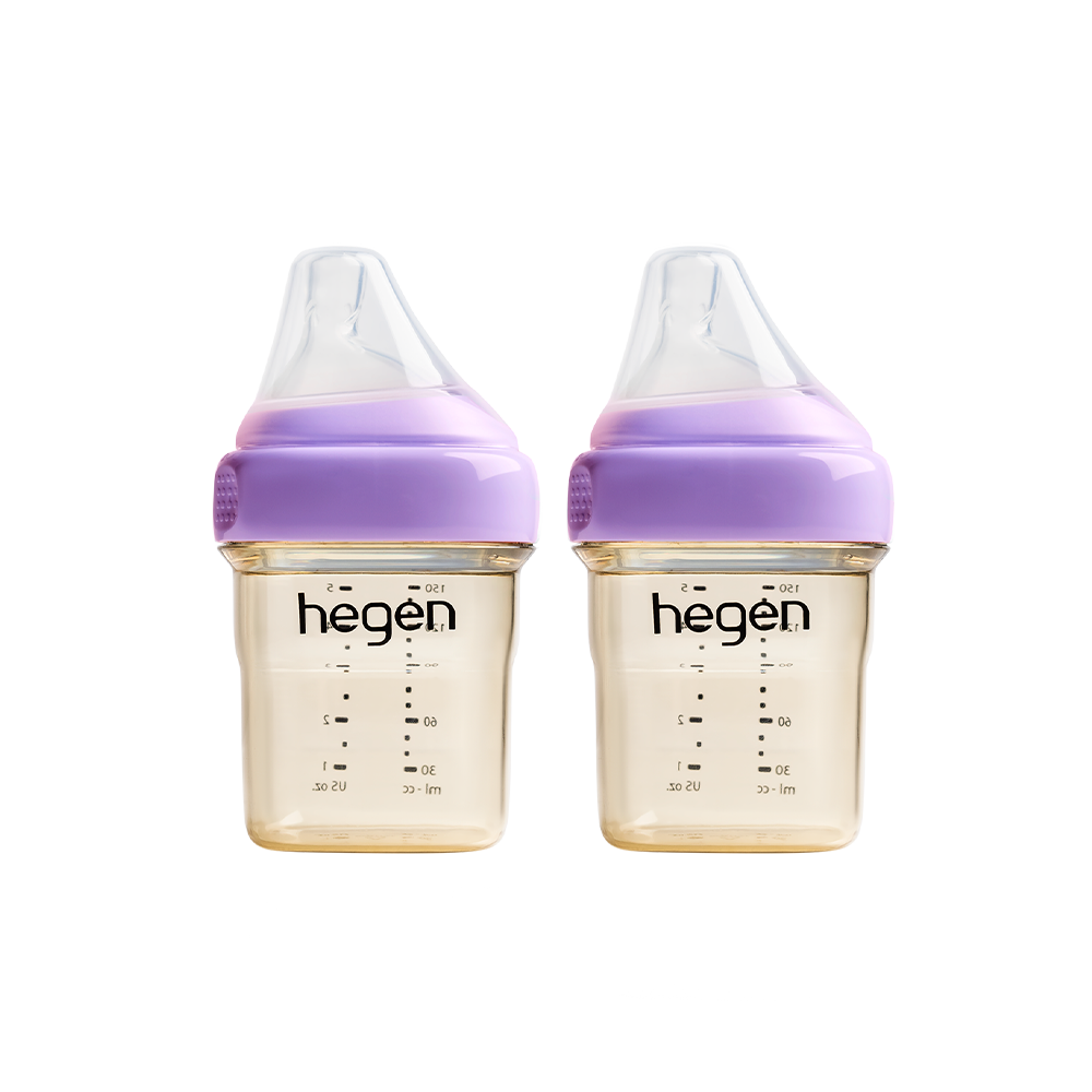 Bộ 2 bình sữa Hegen PPSU 150ml núm ti size S từ 1 – 3 tháng, Purple