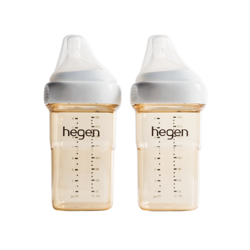 Bộ 2 bình sữa Hegen PPSU 240ml núm ti size M từ 3 – 6 tháng