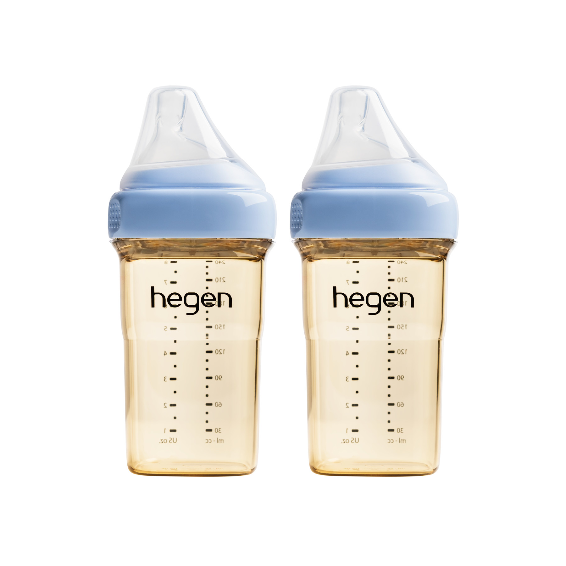 Bộ 2 bình sữa Hegen PPSU 240ml núm ti size M từ 3 – 6 tháng, Blue