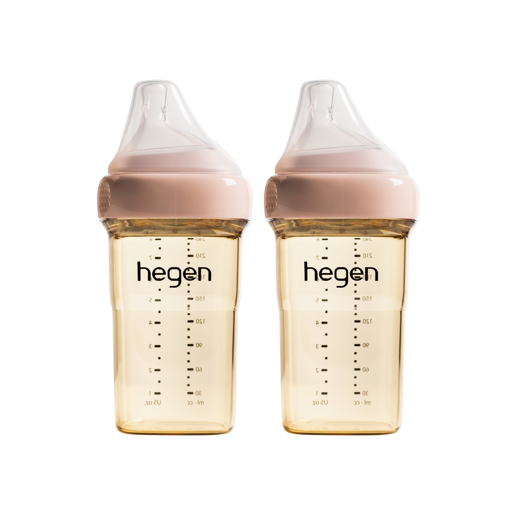 Bộ 2 bình sữa Hegen PPSU 240ml núm ti size M từ 3 – 6 tháng, Pink