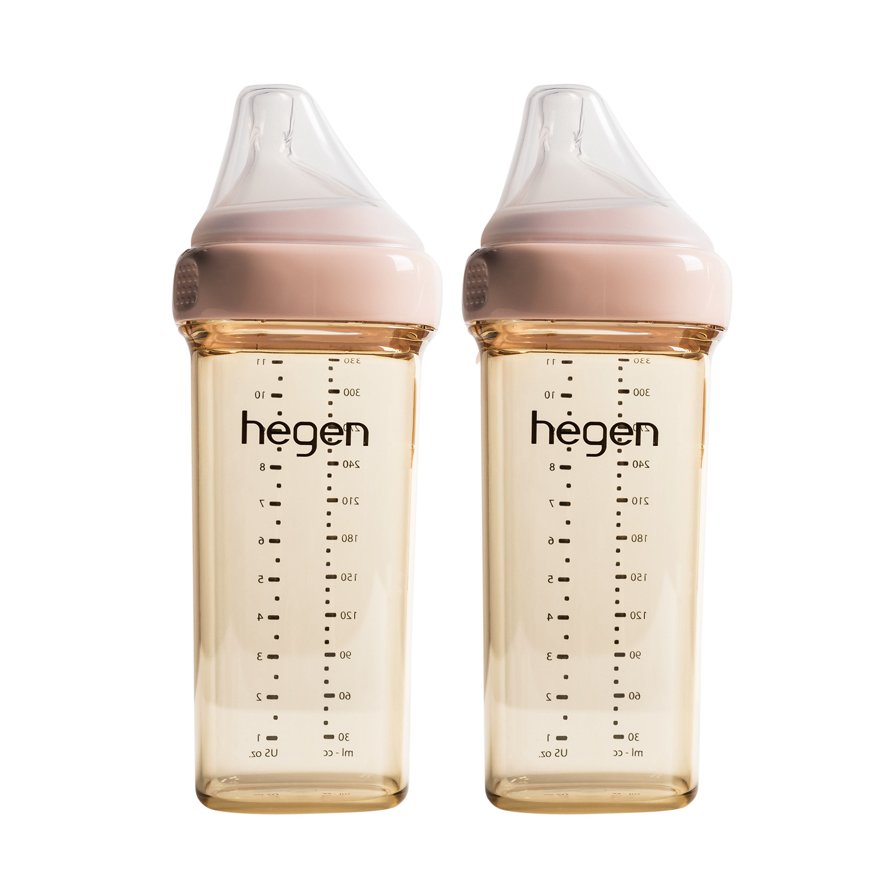 Bộ 2 bình sữa Hegen PPSU 330ml núm ti size L trên 6 tháng, Pink