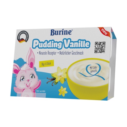 Cháo sữa Pudding Burine 300g hương vani cho bé 6M+