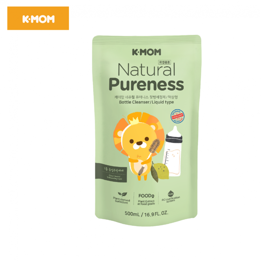 NƯỚC RỬA BÌNH & RAU QUẢ CHIẾT XUẤT TỰ NHIÊN K-MOM HÀN QUỐC (TÚI 500ML)