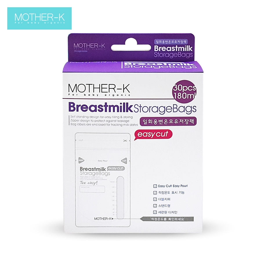 TÚI TRỮ SỮA CẢM BIẾN NHIỆT MIỆNG CẮT MOTHER-K HÀN QUỐC (30C)