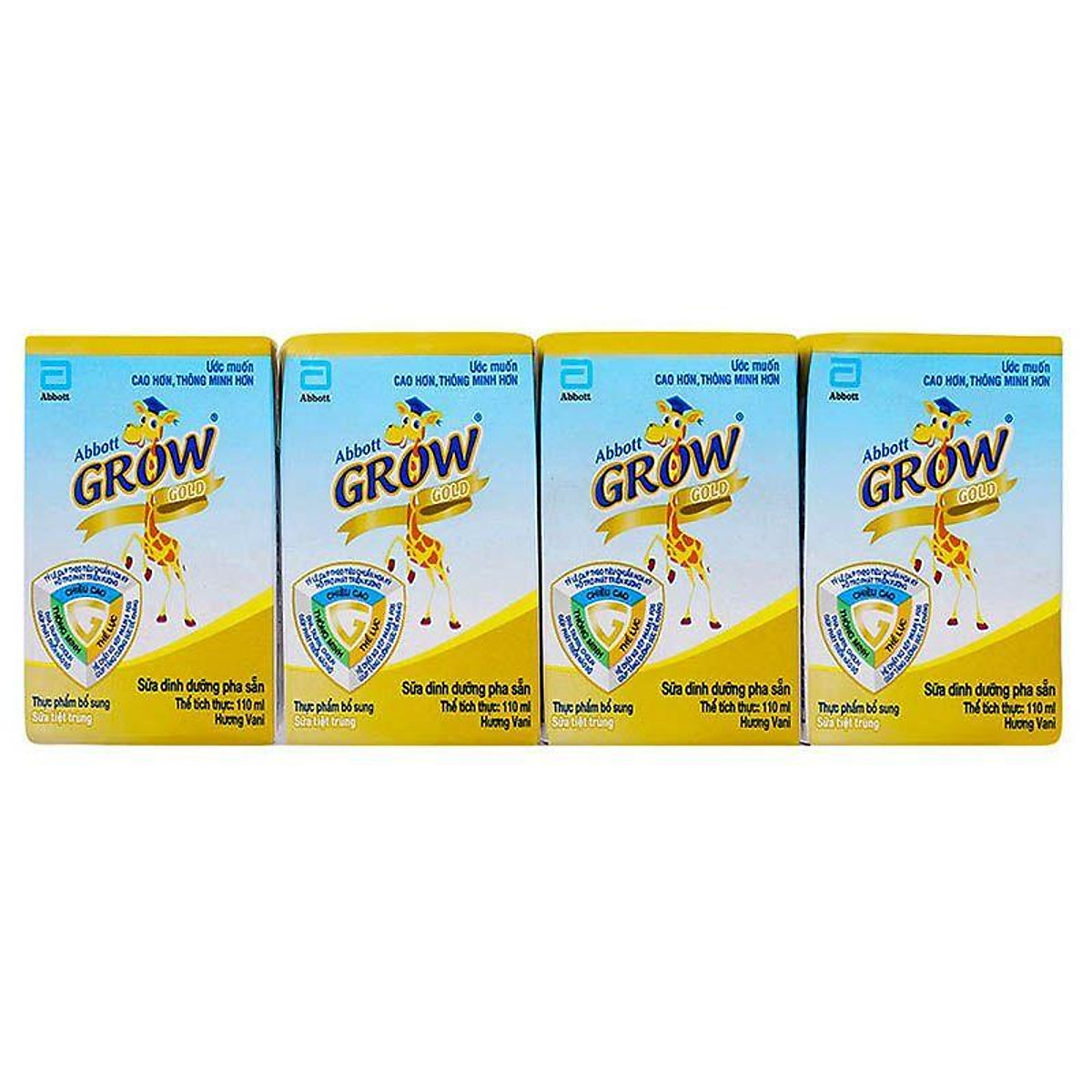 Sữa Abbott Grow Gold hương vani 110ml (lốc 4 hộp)