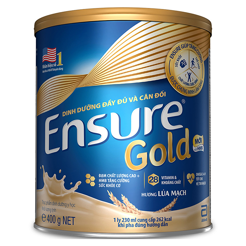 Sữa Ensure Gold 400g - hương lúa mạch (ít ngọt)