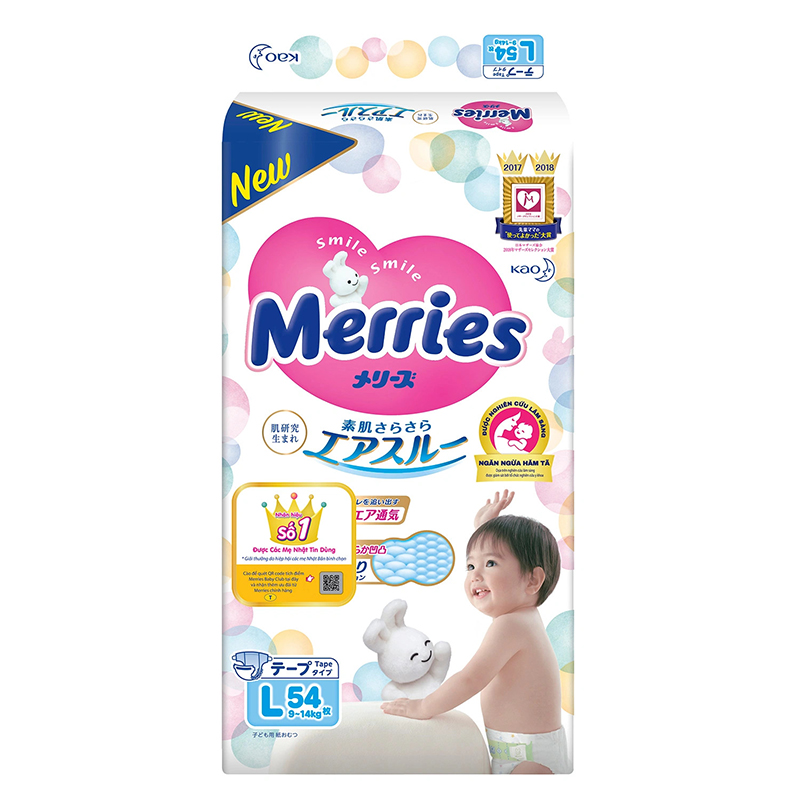 Tã - bỉm dán Merries L54 (9-14kg)