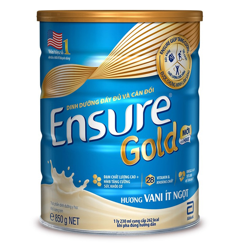 Sữa Ensure Gold 850g - hương vani (ít ngọt)